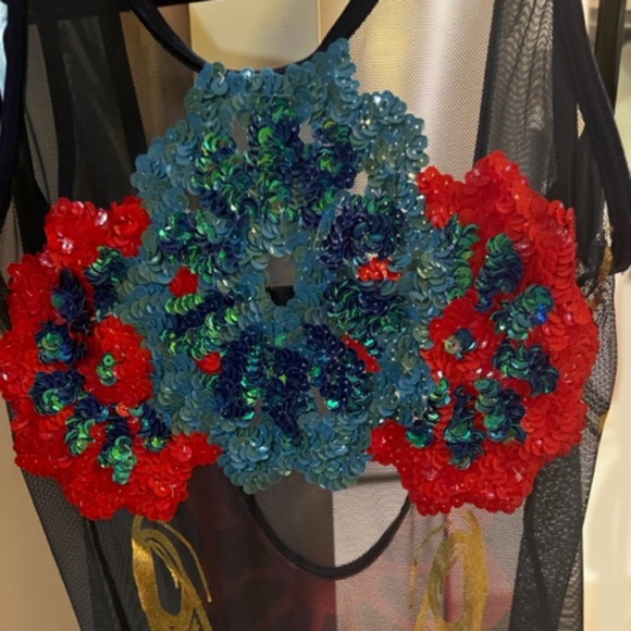 ATAVARIA - swimsuit - Embelisshed and mesh front. size small New No Tag - Picture 2 of 11